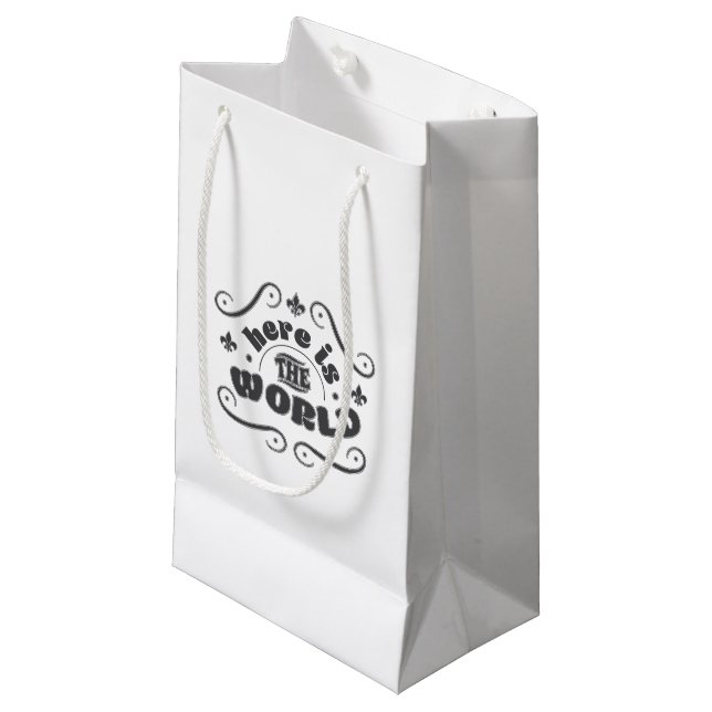 Here is the world small gift bag (Front Angled)