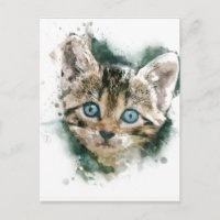 Here, kitty, kitty...beautiful watercolor painting