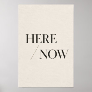 Here Now Minimalist Typography Wall Art