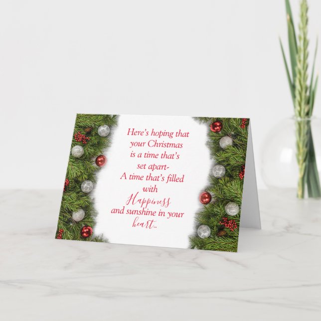 Here’s Hoping Folded Christmas Greeting Card (Front)