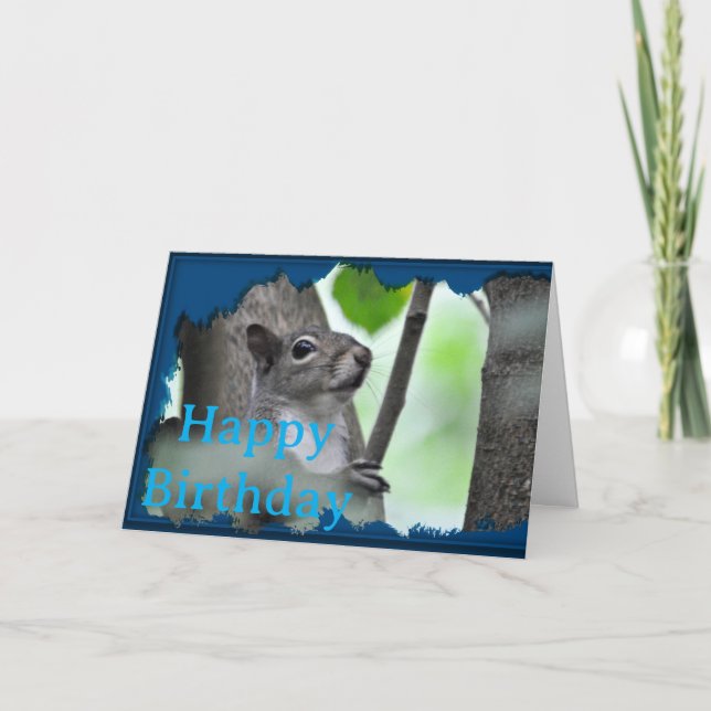 Here’s Looking At You - A Squirrel In Blue_0213  Card (Front)