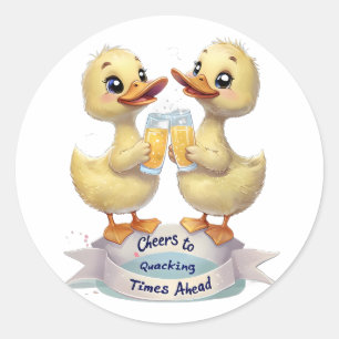 Here’s the optimised listing for "Cheers to Quack Classic Round Sticker