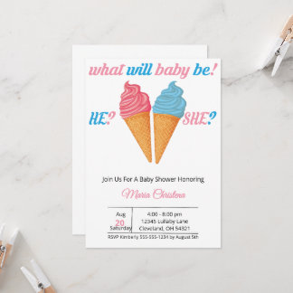 Here’s the Scoop – Gender Reveal Invitation