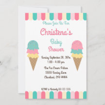 Here’s the Scoop! Ice Cream Baby Shower Invitation