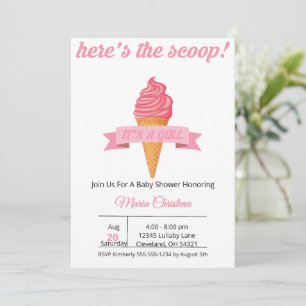 Here’s the Scoop – It’s a Girl Baby Shower  Invitation