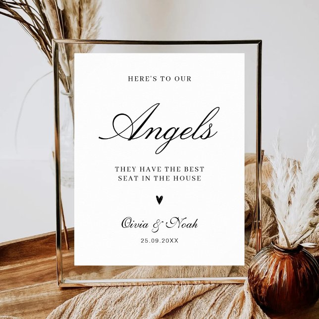 Here’s To Our Angels Minimalist Wedding Memorial Poster (Creator Uploaded)