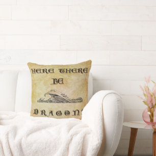 Here There Be Dragons Cushion