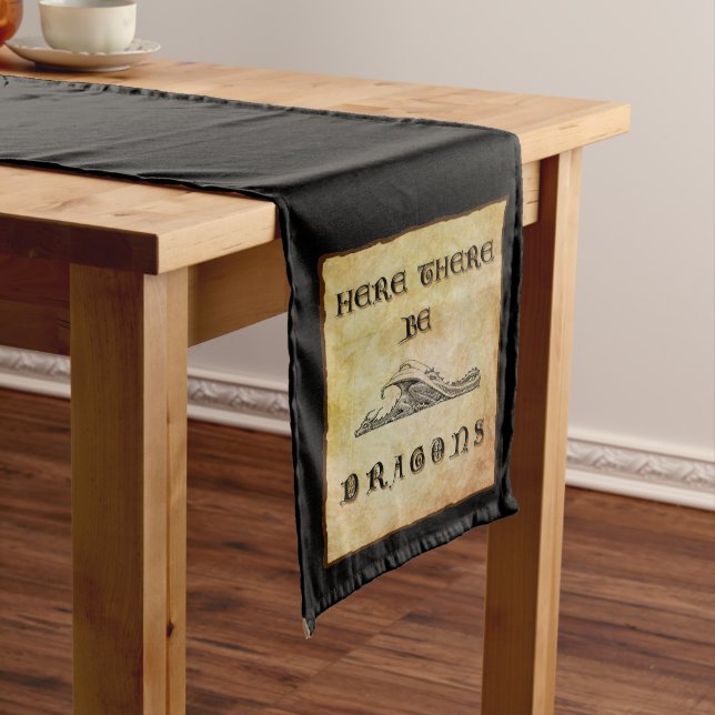 Here There Be Dragons Medium Table Runner (In Situ)