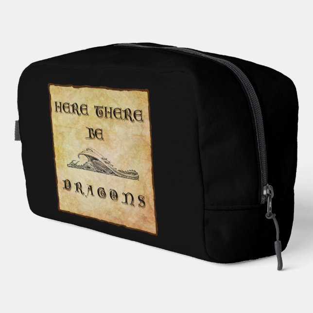 Here There Be Dragons Pocket Dopp Kit (Right Corner)
