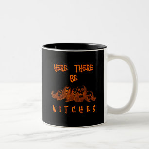 Here There Be Witches Two-Tone Coffee Mug