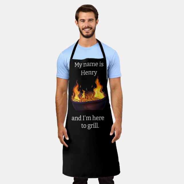Here to Grill Custom Apron (Worn)