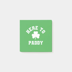 Here to Paddy Funny St Patrick's Day Shamrock Post-it Notes