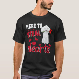 Here To Steal Hearts Funny Toy Poodle Dog Valentin T-Shirt