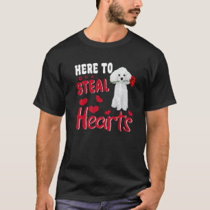 Here To Steal Hearts Funny Toy Poodle Dog Valentin T-Shirt