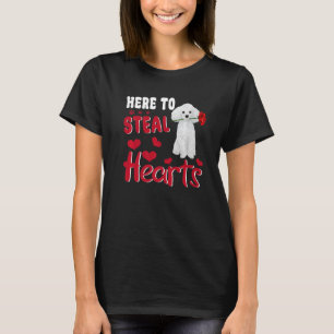 Here To Steal Hearts Funny Toy Poodle Dog Valentin T-Shirt