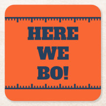 Here We Bo! Football Fan Game Day Paper Coaster