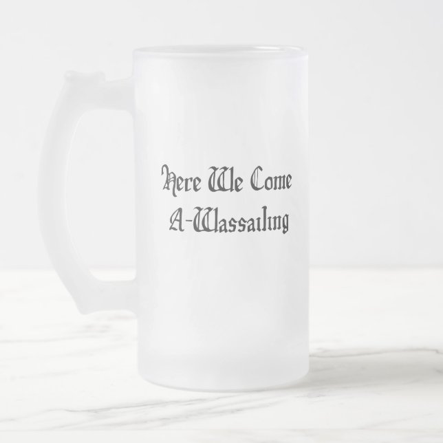 Here we come a-wassailing frosted glass beer mug (Left)