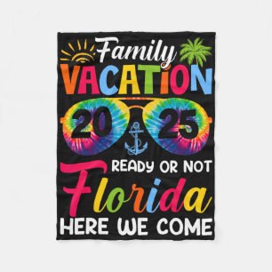 Here We Come Family Vacation Florida 2025 Bonding Fleece Blanket