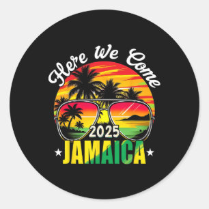 Here We Come Jamaica 2025 Family Vacation Travel M Classic Round Sticker