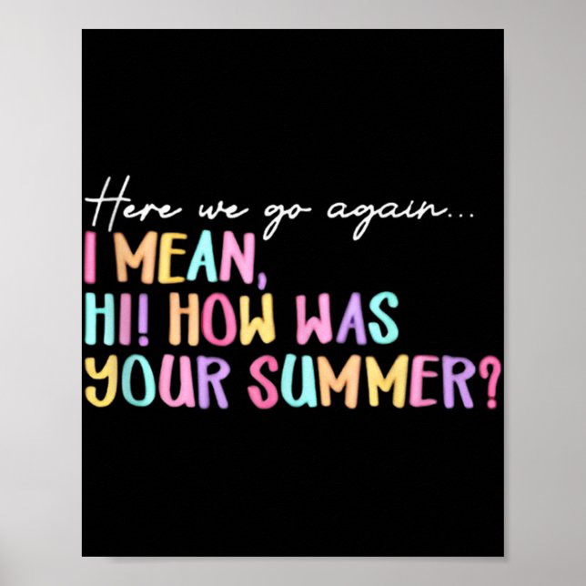 Here We Go Again Summer Ending Funny Teacher Graph Poster (Front)