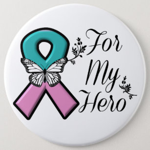 Hereditary Breast Cancer Ribbon For My Hero 6 Cm Round Badge