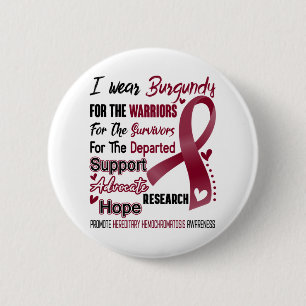 Hereditary Hemochromatosis Awareness Month Ribbon 6 Cm Round Badge