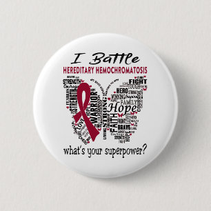 Hereditary Hemochromatosis Awareness Month Ribbon 6 Cm Round Badge