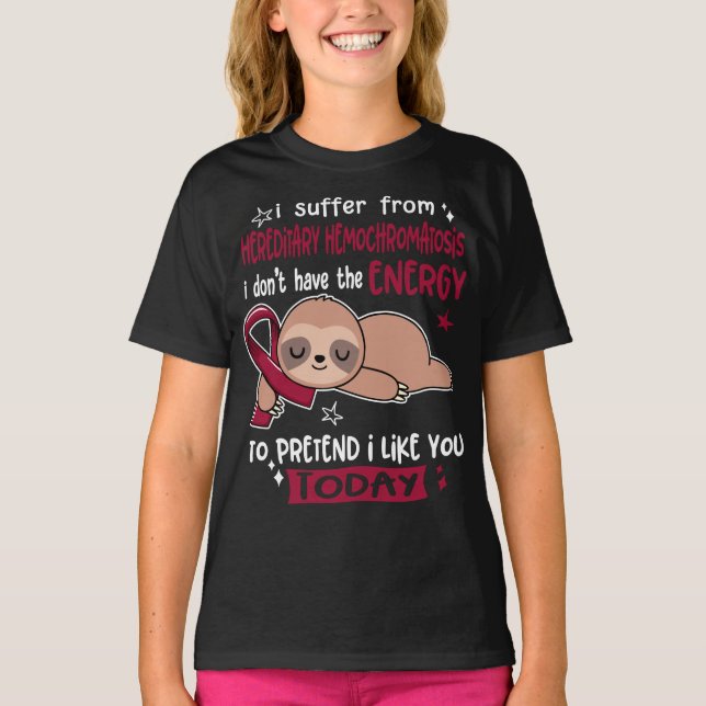 Hereditary Hemochromatosis Awareness Ribbon Suppor T-Shirt (Front)