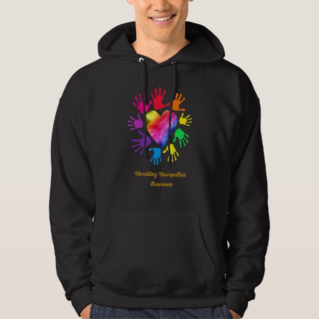 Hereditary Neuropathies Awareness Hands Hoodie (Front)