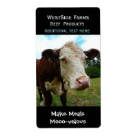 Hereford Beef Cow Dairy Product Label Sticker