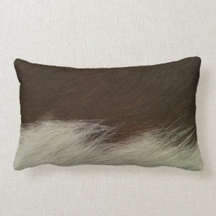 Hereford Brown and White Faux Cowhide Lumbar Cushion