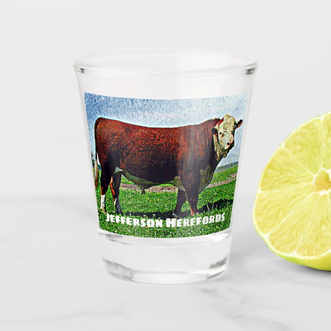 Hereford Bull Shot Glass (Front)