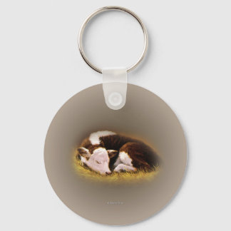 Hereford calf keychain