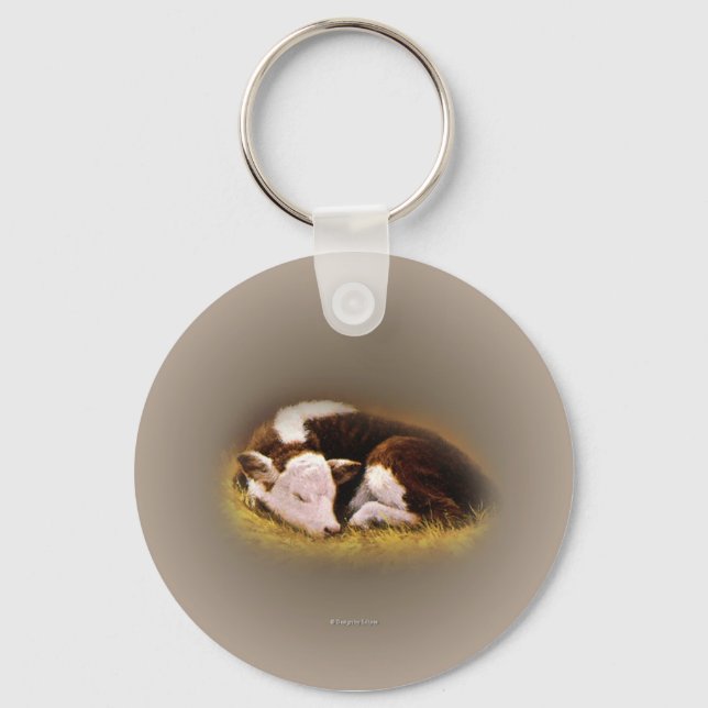 Hereford calf keychain (Front)