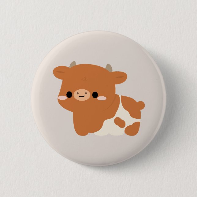 Hereford Cow 6 Cm Round Badge (Front)