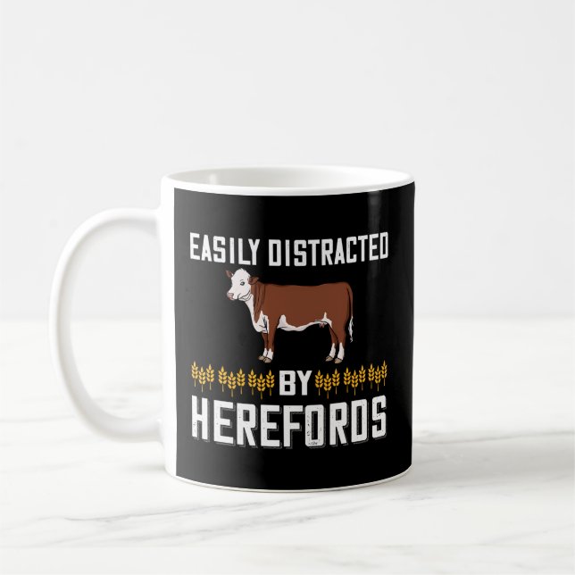 Hereford Cow Cattle Bull Beef Farm Coffee Mug (Left)