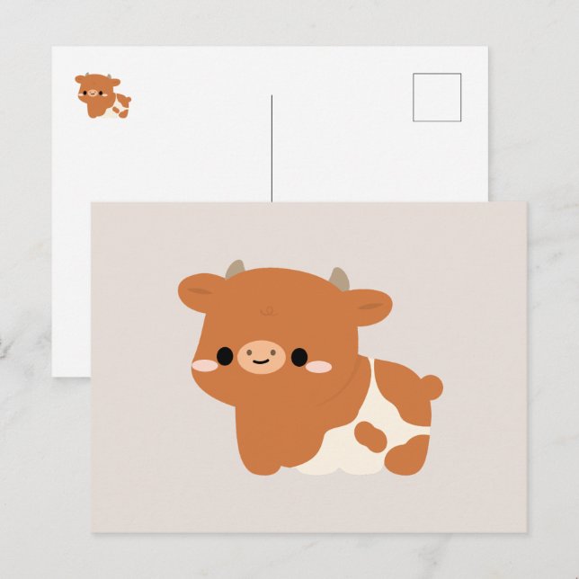 Hereford Cow Holiday Postcard (Front/Back)