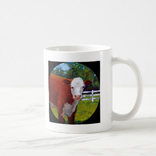 HEREFORD HEIFER COW ART COFFEE MUG