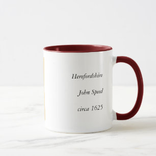 Herefordshire County England Old Antiquarian Map Mug