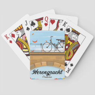 Herengracht Canal Amsterdam Travel poster Playing Cards