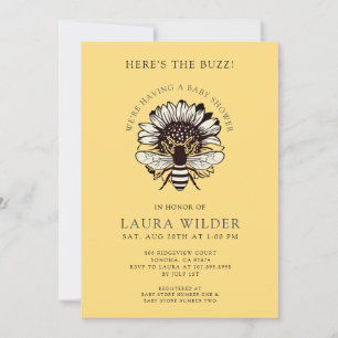 Here's The Buzz Bee Baby Shower Invitation