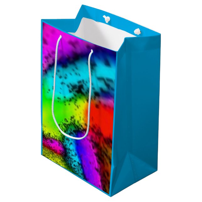 "Here's the Colour" Medium Glossy Custom Gift Bag (Front Angled)
