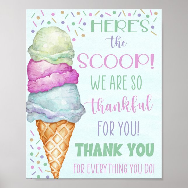 Here's the Scoop Ice Cream Appreciation Poster (Front)
