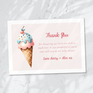 Here's the Scoop Ice Cream Baby Shower Thank You Card