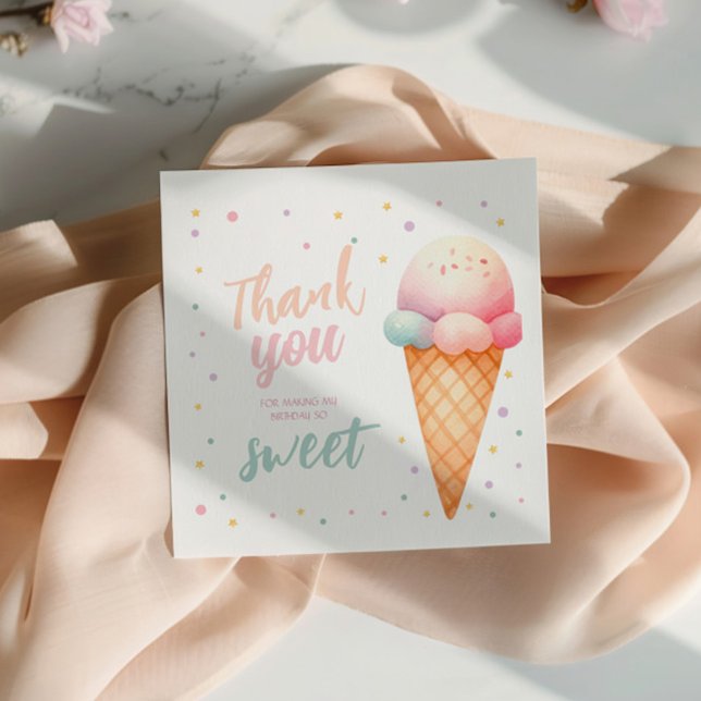 Here's The Scoop Ice Cream Birthday Party Napkin (Creator Uploaded)