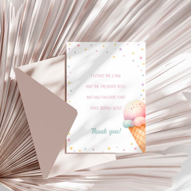 Here's The Scoop Ice Cream Birthday Thank You Card (Creator Uploaded)