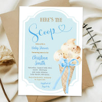 Here's the Scoop Ice Cream Blue Baby Shower