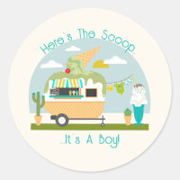 Here's The Scoop Ice Cream Camper Boy Baby Shower