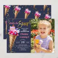 Here's The Scoop Ice Cream Party Navy Blue Photo