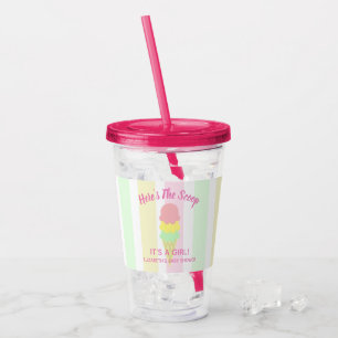 Here's The Scoop Ice Cream Summer Baby Shower Acrylic Tumbler